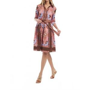 NEW PATTY KIM kelly midi dress in chocolate blue